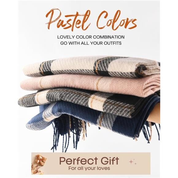 Winter Scarf for Women - Large Oversized Cashmere Feel Shawl - Picture 5 of 7